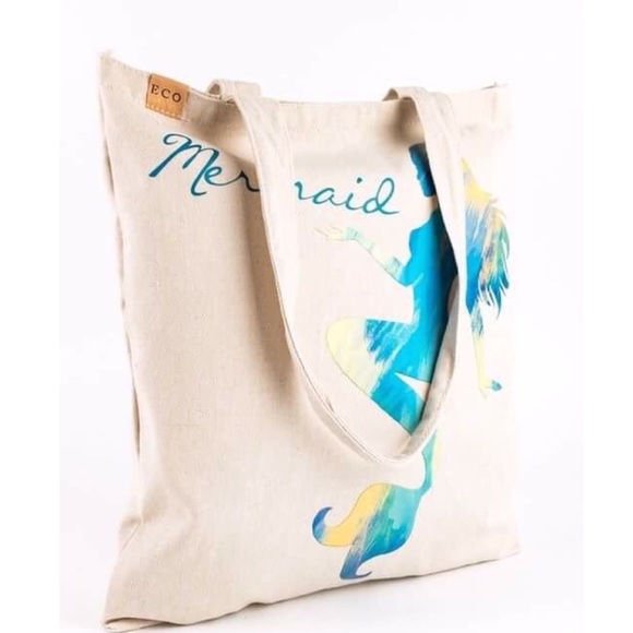 RESTOCKED Mermaid Canvas Eco Tote Bag - Picture 3 of 6